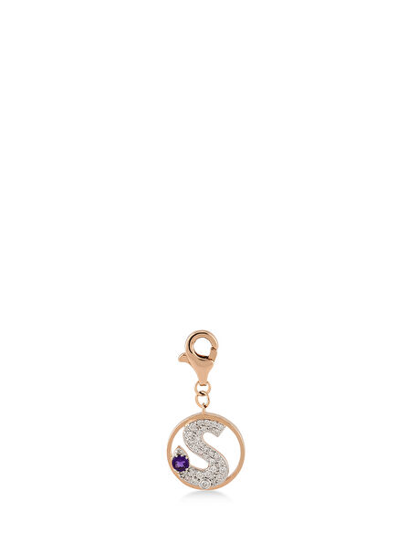 Me "Ş" Letter Diamond Stone 14K Gold Women's Charm