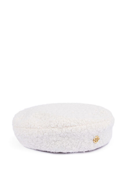 Puff Storm Oversize Beyaz Kadın Beret Şapka