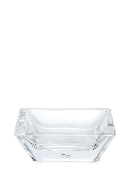 Yellow Square Shaped Crystal Ashtray
