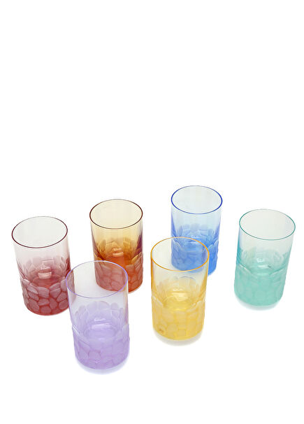 Colorblocked 6-Piece Crystal Glass Set