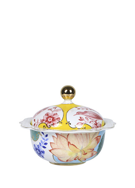 Royal Floral Pattern Porcelain Sugar Bowl