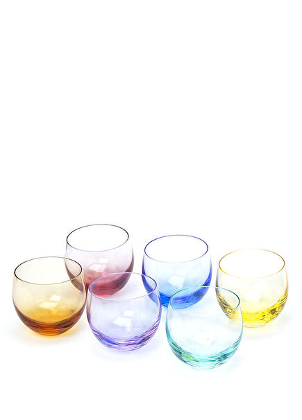 Colorblocked Set of 6 Crystal Cups