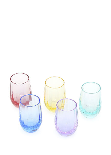 Colorblocked El Yapımı 6lı Kristal Bardak Seti
