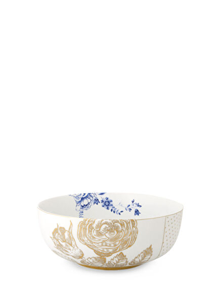 Royal Beyaz Altın Çiçek Desenli Kase