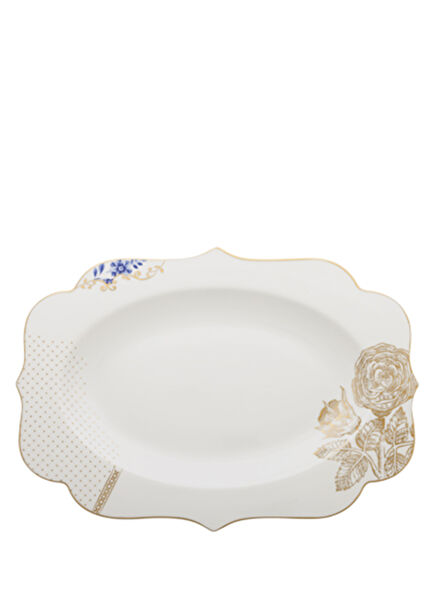 Royal Beyaz Oval Formlu Porselen Tepsi
