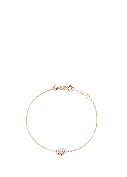 Göz Formlu Full Beyaz Pırlantalı Altın Bileklik