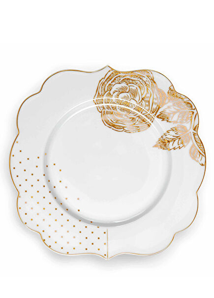 Royal Beyaz Mavi Kek Tabağı