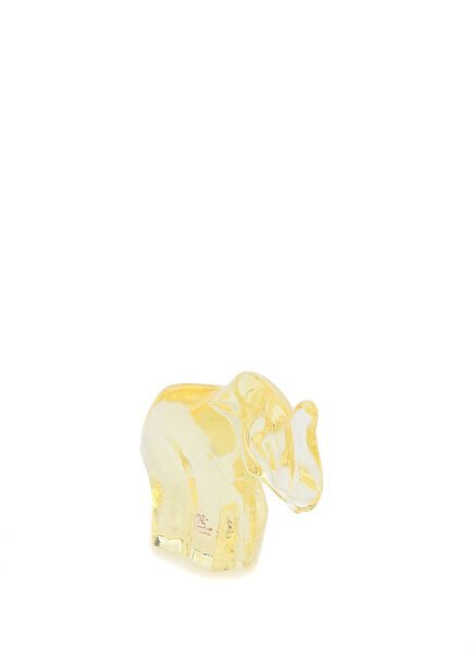 Yellow Elephant Shaped Crystal Object