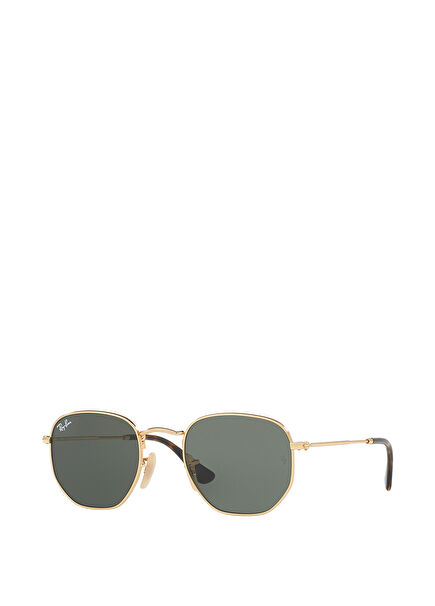Gold Hexagon Shaped Unisex Sunglasses