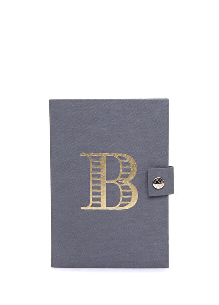 Lila Harf Baskılı Çıtçıtlı Defter