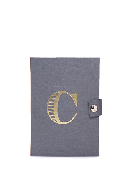 Lilac Letter Printed Snap-Fastener Notebook