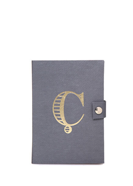 Lila Harf Baskılı Çıtçıtlı Defter