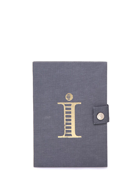 Purple Letter Printed Snap Notebook