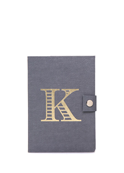 Purple Letter Printed Snap Notebook