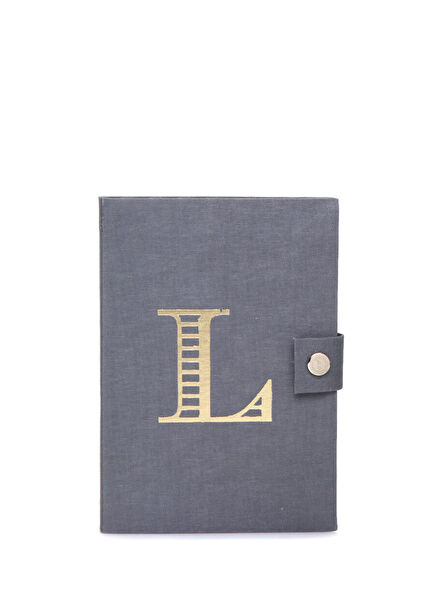 Lilac Letter Printed Snap Notebook