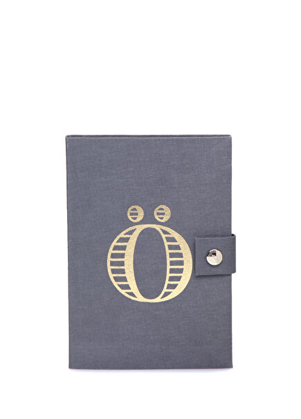 Purple Letter Printed Snap Fastener Notebook