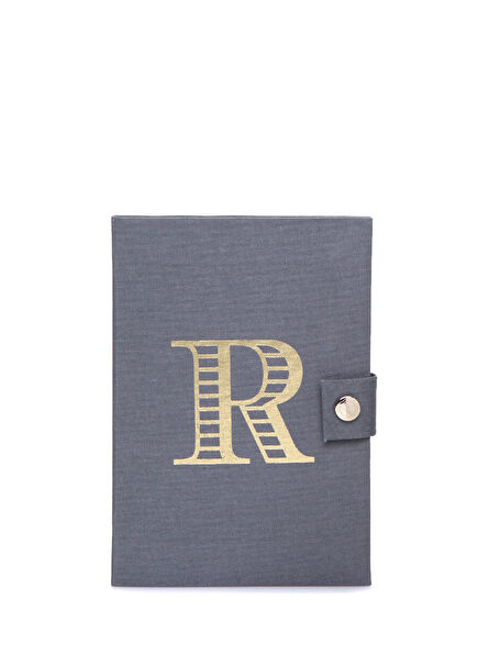 Lila Harf Baskılı Çıtçıtlı Defter