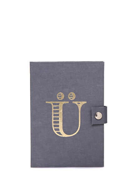 Lila Harf Baskılı Çıtçıtlı Defter
