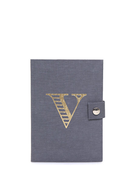 Lilac Letter Printed Snap Notebook