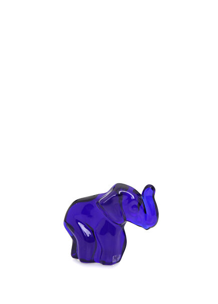 Navy Blue Elephant Shaped Crystal Object