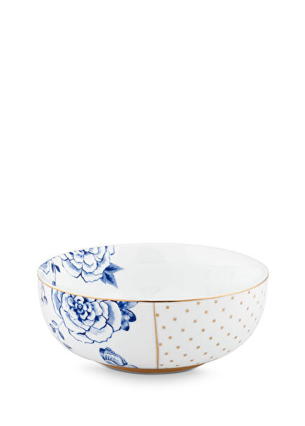 Royal Beyaz Çiçek Baskılı Porselen Kase