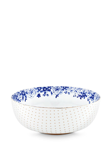 Royal White Gold Polka-Dotted Bowl