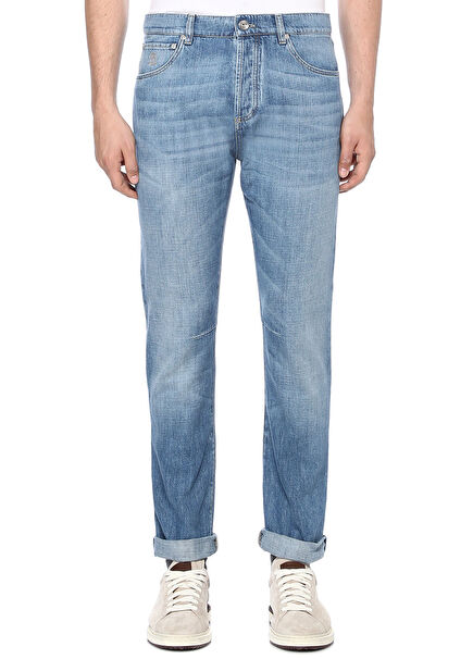 Leisure Fit Mavi Normal Bel Dar Paça Jean Pantolon