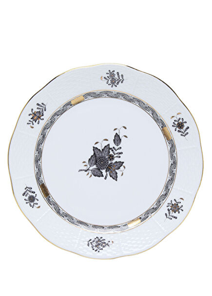 Antre Çiçek Desenli Porselen Yemek Tabağı