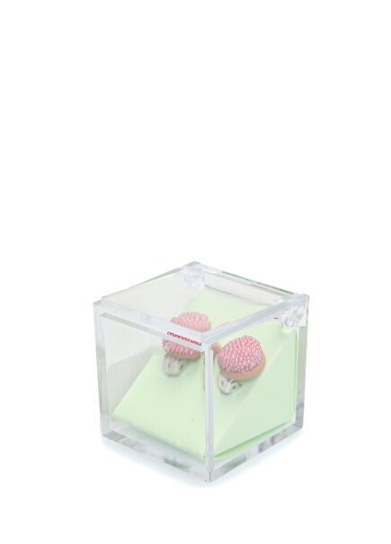 Pink Puff Shaped Unisex Children Earring