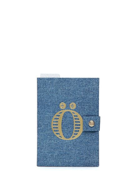 Mavi Denim Görünümlü Harf Baskılı Defter