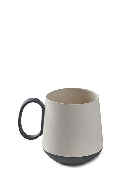 Tube Siyah Krem El Yapımı Porselen Kupa