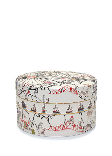 Piri Reis Kapaklı 25 cm El Yapımı Dekoratif Kutu