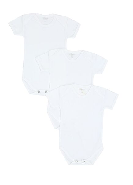 3lü Beyaz Unisex Bebek İç Giyim Tulum Seti