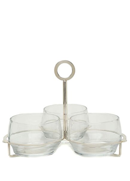 Roma Silver 3 Bölmeli Cam Reçellik