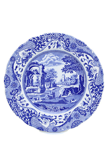 Blue Italian Porcelain Cake Plate