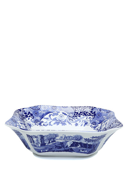 Blue Italian Square Salad Bowl