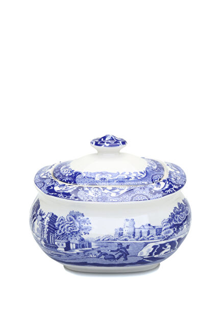 Blue Italian Porcelain Sugar Bowl