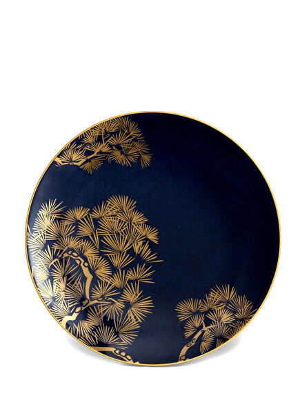 Zen Bonsai Blue Patterned 4-Piece Porcelain Plate