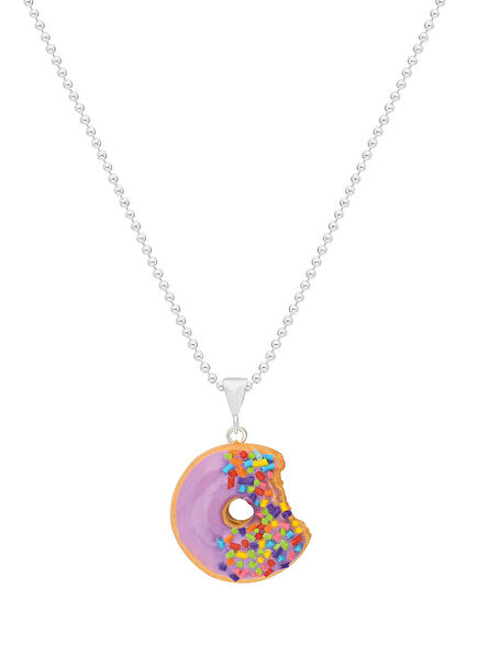 Mor Donut Formlu Unisex Çocuk Kolye