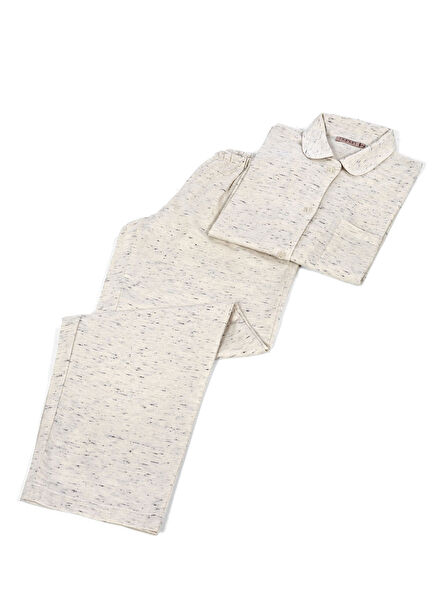 Trace Cream Textured Women's Pajama Set