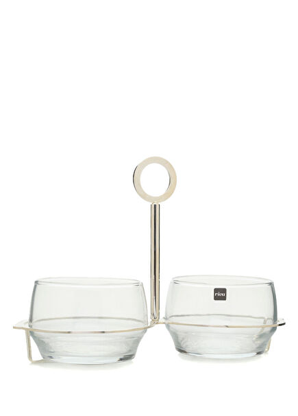 Roma Silver Dual Glass Nut Bowl