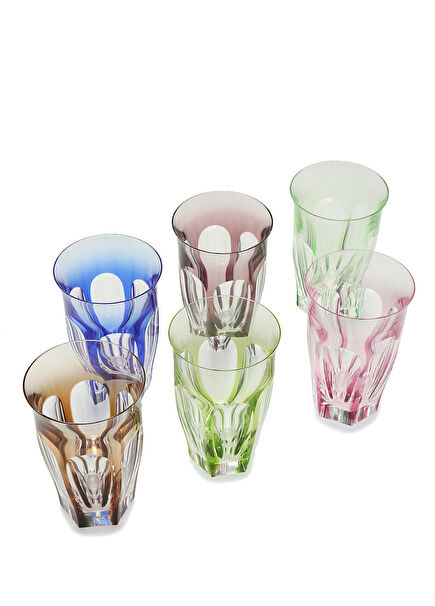 Colorblocked Kristal 6lı Bardak Seti