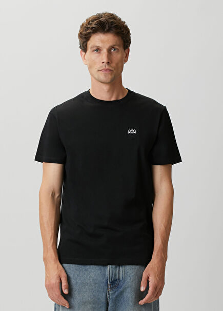 Siyah Logo Nakışlı T-shirt