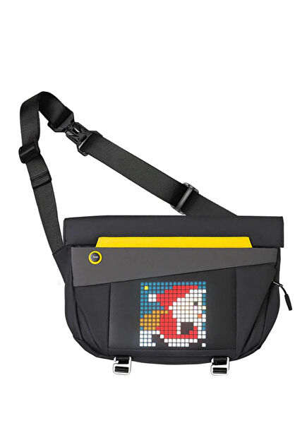 Pixoo Slingbag-V Siyah Ledli Ekran APP Kontrollü Su Geçirmez Postacı Çantası