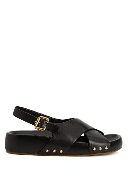 Black Women's Leather Sandals