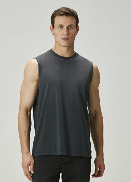 Jonah Anthracite Distressed Detail Tank Top