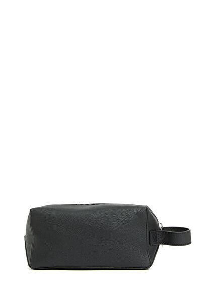 Black Leather Shaving Bag