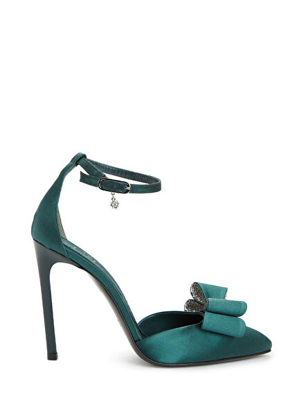 Green Women's Satin Heels