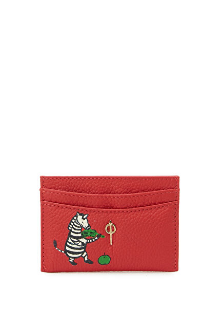 Lydia Hand Painted La Zebra Kadın Deri Kartlık