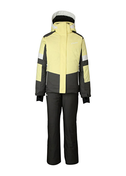 Pastel Two-Piece Sarı Kız Çocuk Kayak Pantolon ve Mont Takımı